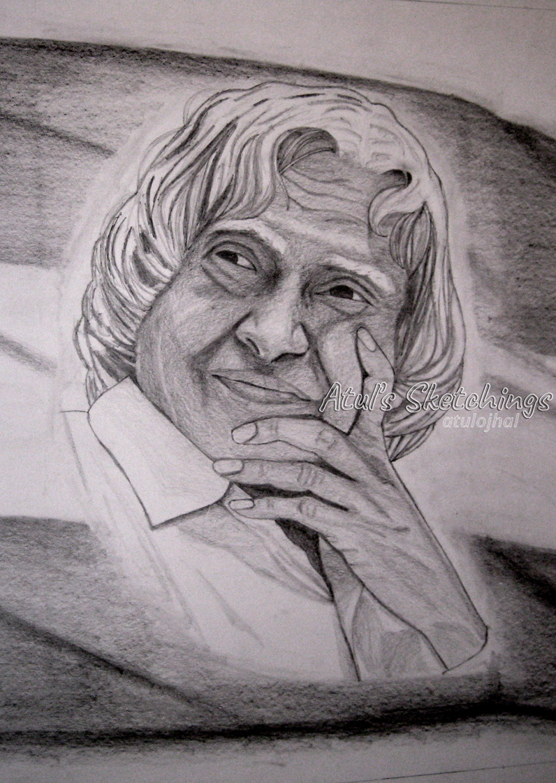 Drawing Pencil Sketch Abdul Kalam Picture Download Free Mockup